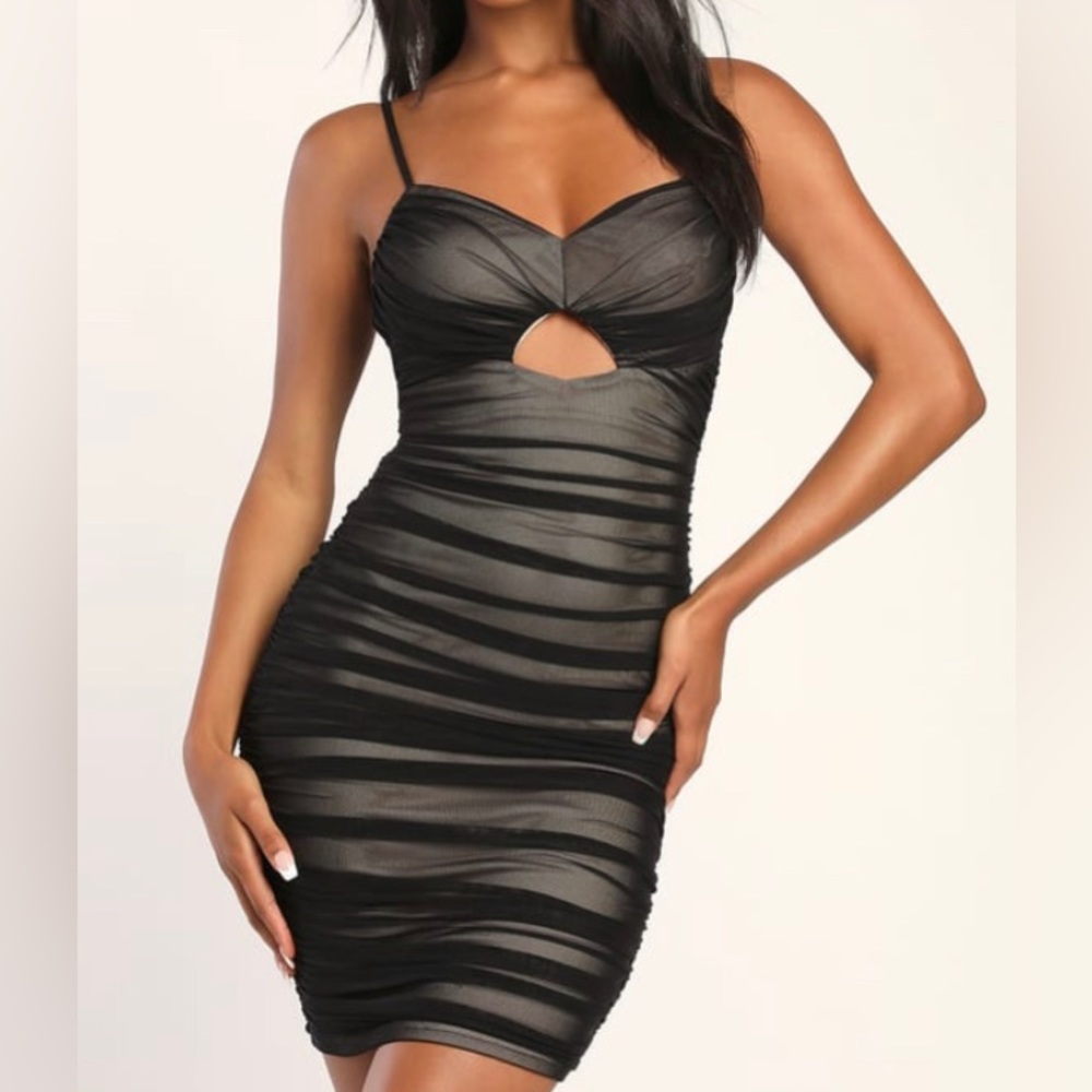 Lulu’s Made The Move Black Ruched Mini Dress